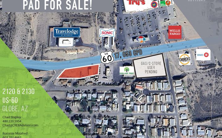 Pictures of Land, Retail property located at 2120 & 2130 US-60, Globe, AZ 85501 for sales - image #1