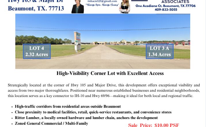 Pictures of Land property located at Hwy 105 @ Major, Beaumont, TX 77713 for sales - image #1