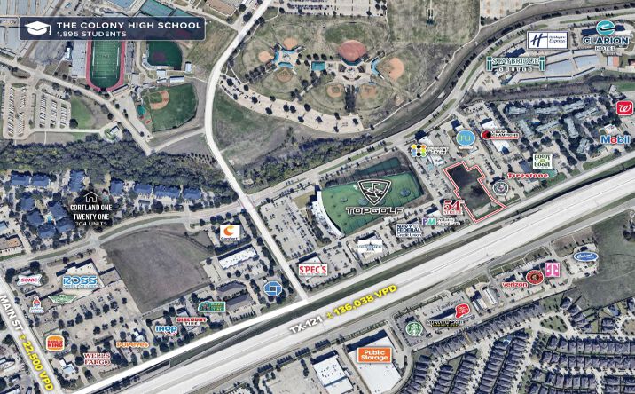 Pictures of Hospitality, Land, Mixed Use, Office, Retail property located at NWQ TX-121 & Plano Pkwy, The Colony, TX 75056, The Colony, TX 75056 for sales - image #1