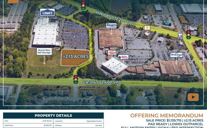 Pictures of Land property located at 235 GA-314, Fayetteville, GA 30214 for sales - image #1