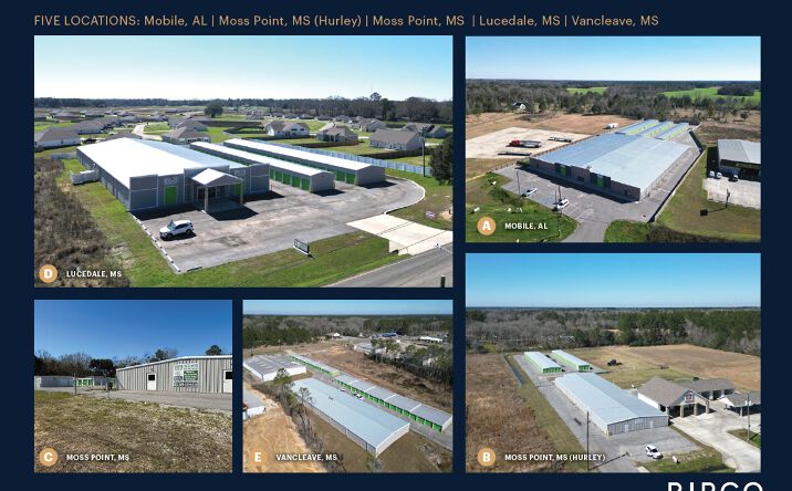 Pictures of Self Storage property located at 11967 Airport Blvd, Mobile, AL 36608, 21025 MS-613, Moss Point, MS 39562, 10401 MS-63, Moss Point, MS 39562, 15213 MS-613, Lucedale, MS 39452, 11704 MS-57, Vancleave, MS 39565 for sales - image #1