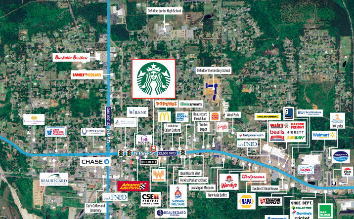 Pictures of Retail property located at 417 N Pine St, DeRidder, LA 70634 for sales - image #1