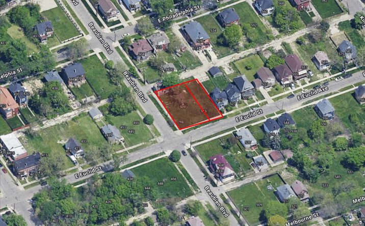 Pictures of Land property located at 509 & 515 E Euclid St, Detroit, MI 48202 for sales - image #1