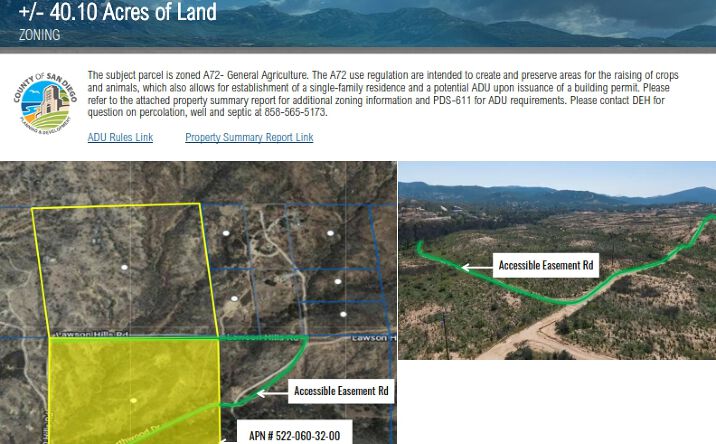 Pictures of Land property located at 522-060-32 Bunny Dr, Jamul, CA 91935 for sales - image #1