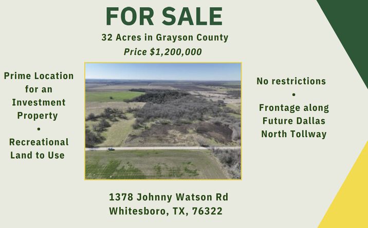 Pictures of Land property located at 1378 Johnny Watson Rd, Howe, TX 75459 for sales - image #1