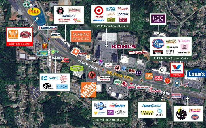 Pictures of Land, Retail property located at 3436 Cobb Pkwy NW, Acworth, GA 30101 for sales - image #1