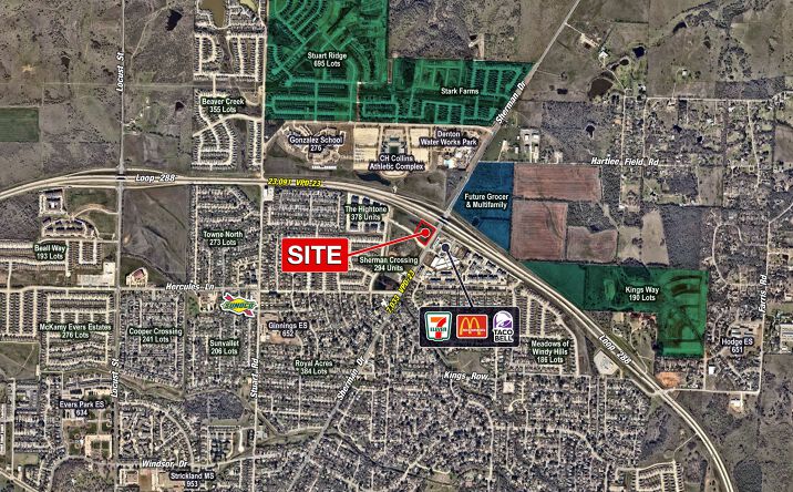 Pictures of Land property located at NWC Loop 288 & E Sherman Drive, Denton, TX 76208 for sales - image #1