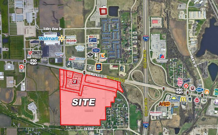 Pictures of Land property located at Sec Of Market St & I-55/I-74 At Jc Pkwy, Bloomington, IL 61705 for sales - image #1