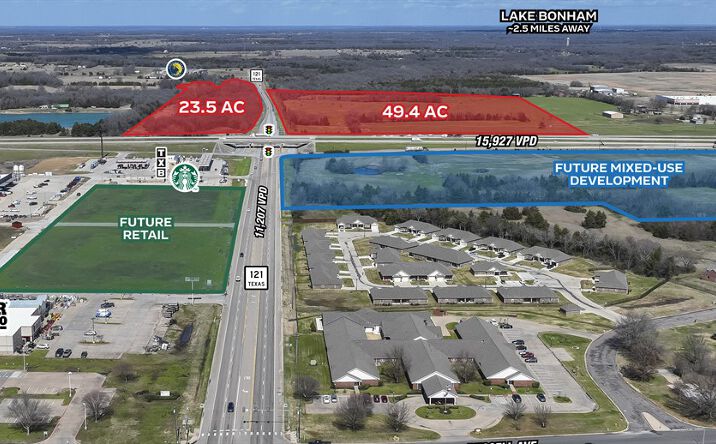 Pictures of Land property located at NWC & NEC Hwy 121 & Hwy 82, Bonham, TX 75418 for sales - image #1