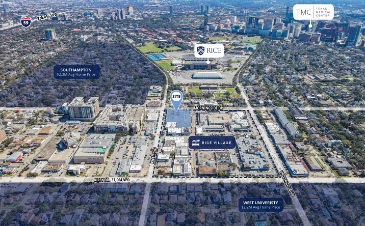 Pictures of Land, Mixed Use, Multifamily, Office, Retail property located at 2400 Rice Boulevard, Houston, TX 77005 for sales - image #1