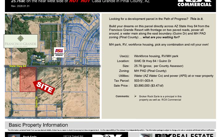 Pictures of Land property located at 2805 W Gila Bend Hwy, Casa Grande, AZ 85193 for sales - image #1