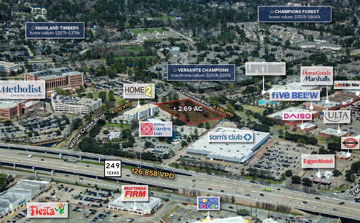 Pictures of Land property located at 7815 WILLOW CHASE BLVD, Houston, TX 77070 for sales - image #1