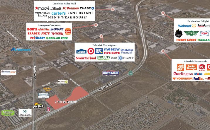 Pictures of Land property located at SWC Hwy 14 & W Ave Q, palmdale, CA 93550 for sales - image #1