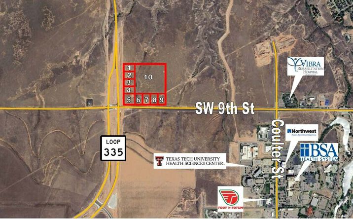Pictures of Land property located at 9th & Loop 335 - Northeast Corner, Amarillo, TX 79106 for sales - image #1