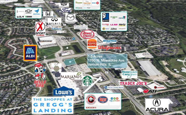 Pictures of Land property located at 1760 N Milwaukee Ave, Vernon Hills, IL 60061 for sales - image #1