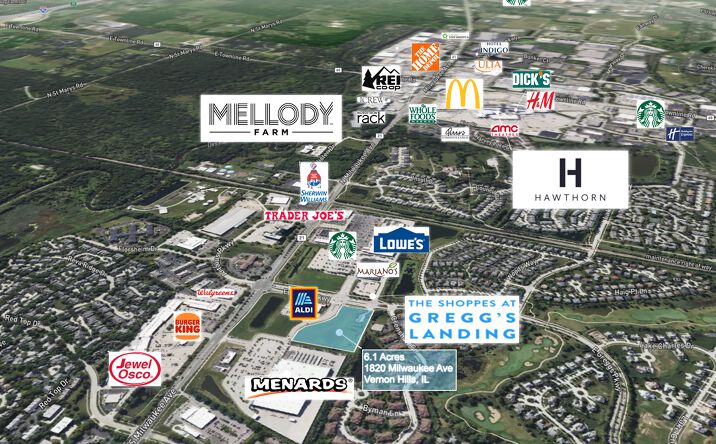 Pictures of Land property located at 1820 Milwaukee Ave, Vernon Hills, IL 60061 for sales - image #1