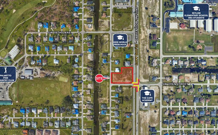 Pictures of Land property located at 2012 & 2018 Skyline Boulevard & 2017 SW 8th Place, Cape Coral, FL 33991 for sales - image #1