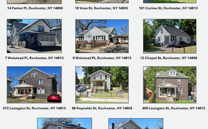 Pictures of Multifamily property located at 14 Parker Place, Rochester, NY 14608, 16 Vose Street, Rochester, NY 14605, 191 Curlew St, Rochester, NY 14613, 7 Welstead Pl, Rochester, NY 14613, 8 Welstead Pl, Rochester, NY 14613, 12 Chapel Street, Rochester, NY 14609, 468 Lexington Ave, Rochester, NY 14613, 472 Lexington Ave, Rochester, NY 14613, 415 Magee Ave, Rochester, NY 14613, 9 Welstead Place, Rochester, NY 14613, 34 Brooklyn St, Rochester, NY 14613 for sales - image #1