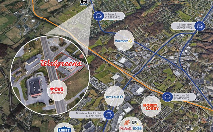 Pictures of Retail property located at 4210 N Roan Street, Johnson City, TN 37601 for sales - image #1