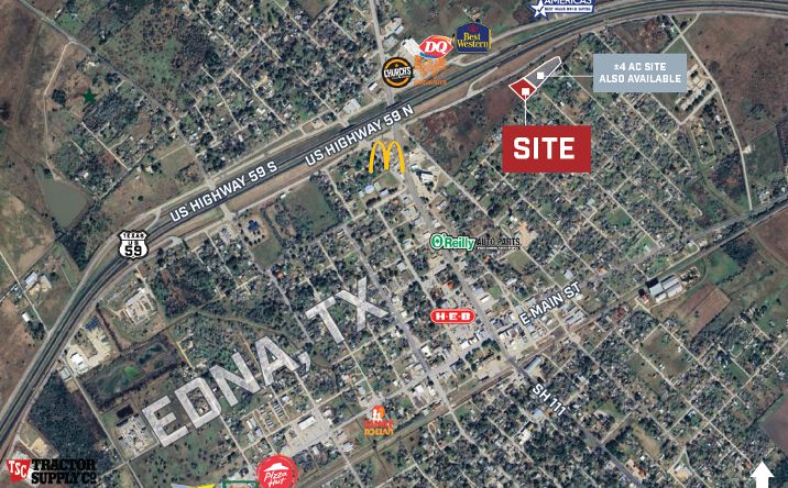 Pictures of Land property located at US HWY 59 NEAR SH 111 (N WELLS ST), Edna, TX 77597 for sales - image #1