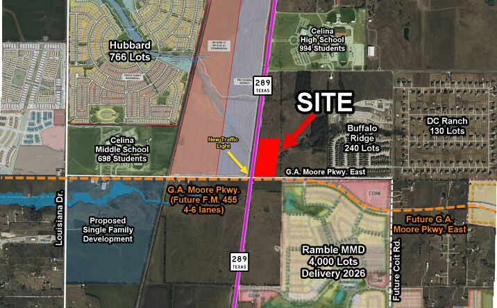Pictures of Land, Retail property located at NEC S.H. 289 & G.A. Moore Pkwy. East, Celina, TX 75009 for sales - image #1