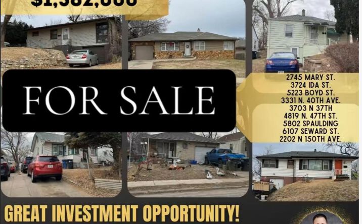 Pictures of Multifamily property located at 2202 N 150th Ave, Omaha, NE 68116, 2745 Mary St, Omaha, NE 68112, 3724 Ida, Omaha, NE 68112, 5223 Boyd St, Omaha, NE 68104, 3331 N 40th Ave, Omaha, NE 68111, 3703 N 37 St, Omaha, NE 68111, 4819 N 47 St., Omaha, NE 68104, 5802 Spaulding St, Omaha, NE 68104, 6107 Seward St., Omaha, NE 68104 for sales - image #1