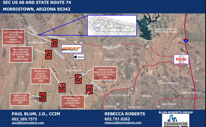 Pictures of Land property located at Southeast Corner of US 60 and State Route 74 - Lot 4, Morristown, AZ 85342 for sales - image #1