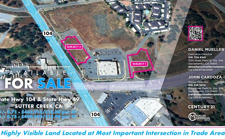 Pictures of Land property located at Hwy 104 & State Hwy 49, Sutter Creek, CA 95685 for sales - image #1