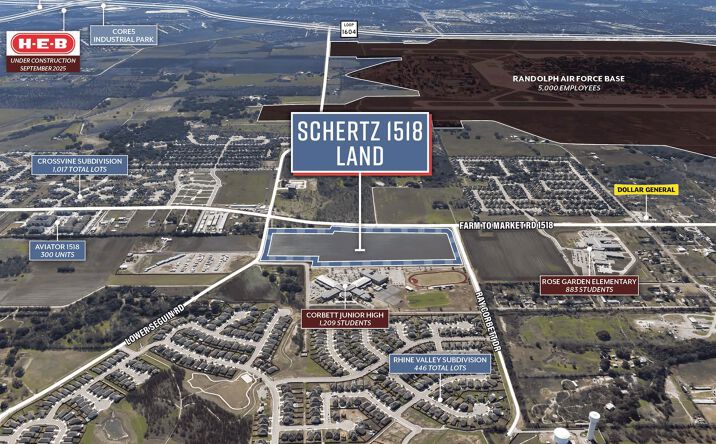 Pictures of Land property located at FM1518 & Lower Seguin Rd, Schertz, TX 78154 for sales - image #1
