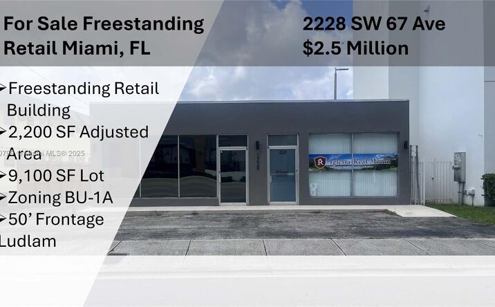 Pictures of Retail property located at 2228 SW 67th Ave, Miami, FL 33155 for sales - image #1