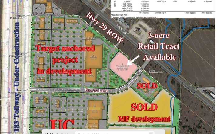 Pictures of Land, Retail property located at SEC of SH 29 & 183A, Liberty Hill, TX 78642 for sales - image #1