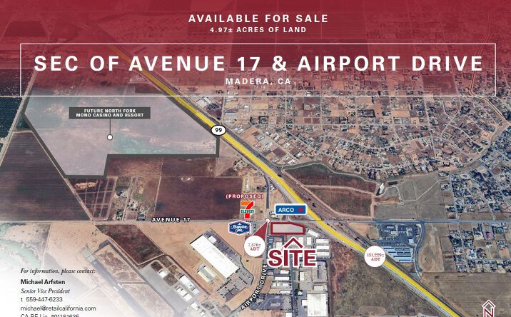 Pictures of Land property located at SEC Avenue 17 & Airport Drive, Madera, CA 93637 for sales - image #1