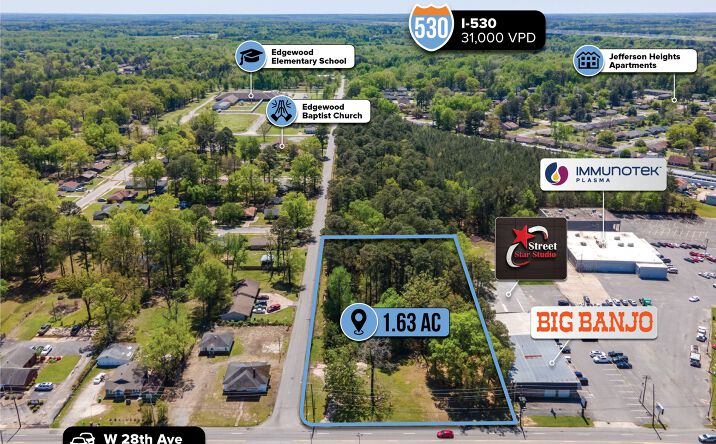 Pictures of Land property located at adj. to 4200 W 28th Ave, Pine Bluff, AR 71603 for sales - image #1