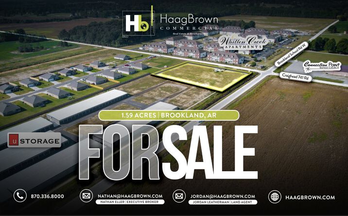 Pictures of Land property located at SE Corner of Brookland School Rd and Craighead 741, Brookland, AR 72417 for sales - image #1
