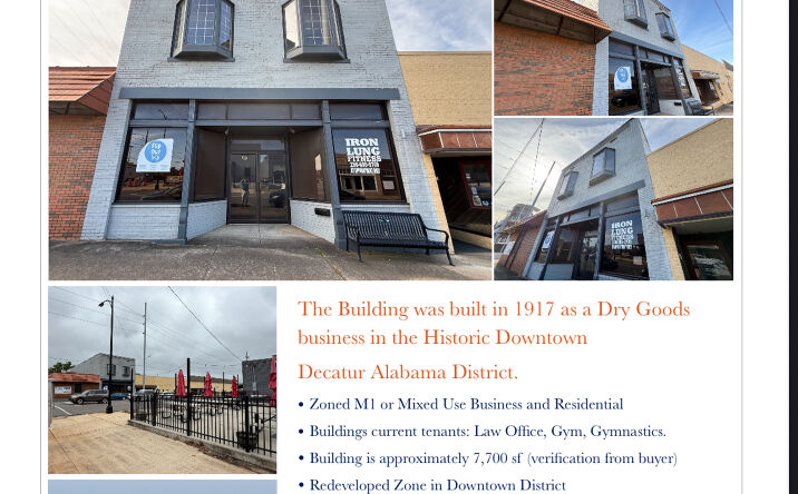 Pictures of Office, Retail, Special Purpose property located at 16 Moulton St E, Decatur, AL 35601, 19 Moulton Street East, Decatur, AL null for sales - image #1