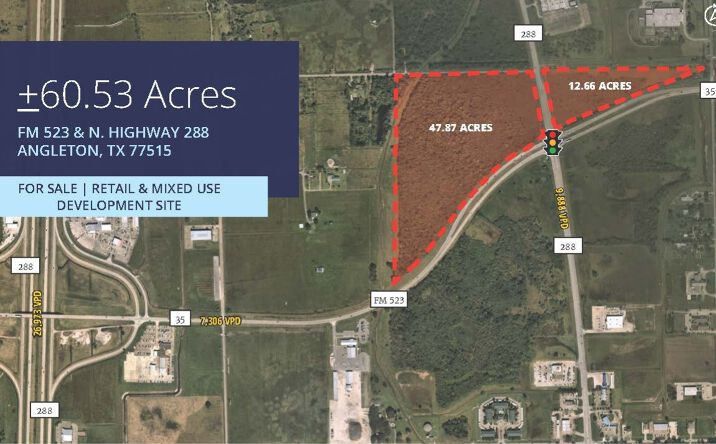Pictures of Land, Mixed Use, Retail property located at FM 523 & N Highway 288, Angleton, TX 77515 for sales - image #1