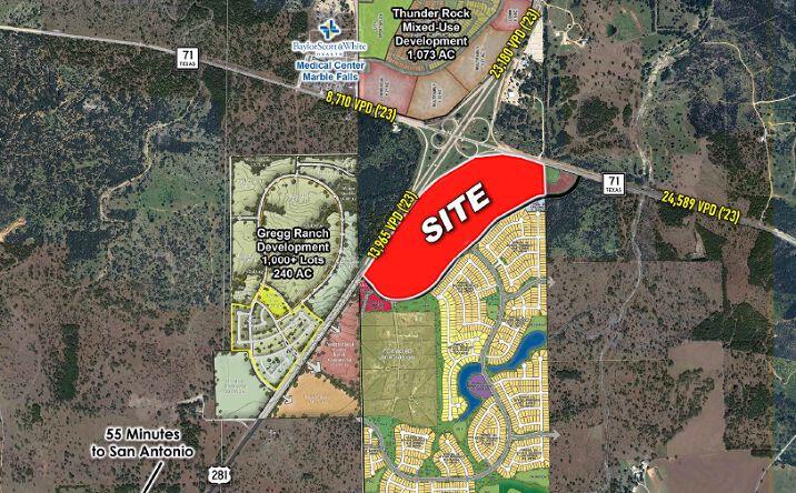Pictures of Land property located at Hwy 281 & Hwy 71, Marble Falls, TX 78654 for sales - image #1