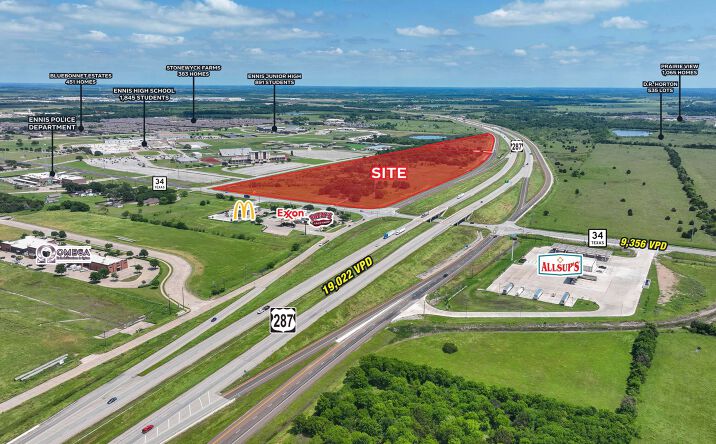 Pictures of Land property located at SEC HWY 34 & US 287, Ennis, TX 75119 for sales - image #1