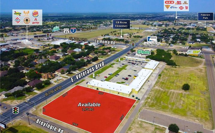 Pictures of Land property located at TBD E Veterans Boulevard, Palmview, TX 78572 for sales - image #1