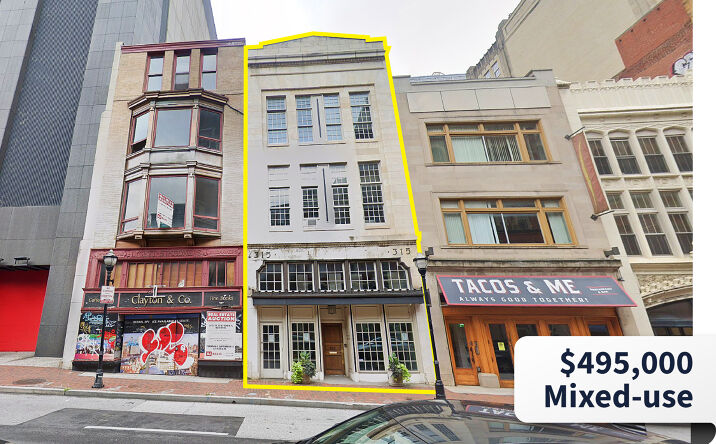 Pictures of Mixed Use, Multifamily, Office, Retail property located at 315 N Charles St, Baltimore, MD 21201 for sales - image #1