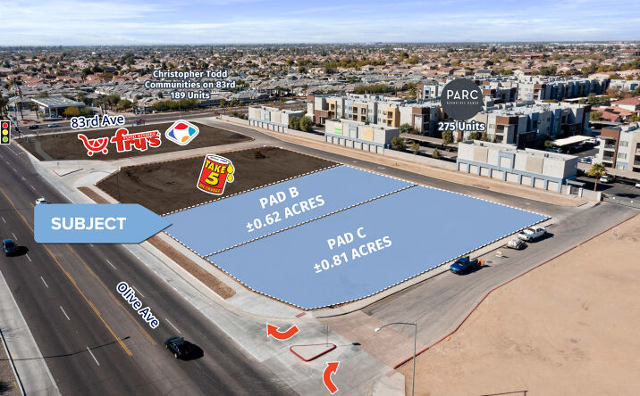 Pictures of Land, Retail property located at E/NEC 83rd Ave & Olive Ave, Peoria, AZ 85345 for sales - image #1