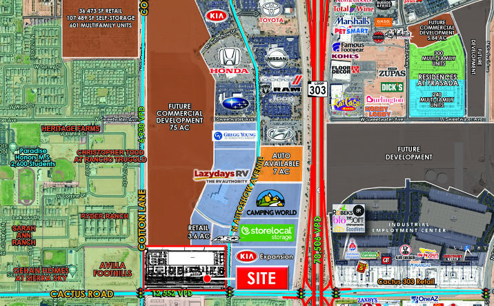 Pictures of Retail, Land property located at NEC Cactus Rd & Cotton Ln, Surprise, AZ 85388 for sales - image #1