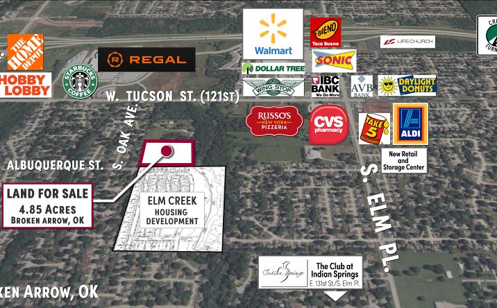 Pictures of Land property located at S. 121st St. West of Elm Pl., Broken Arrow, OK 74011 for sales - image #1