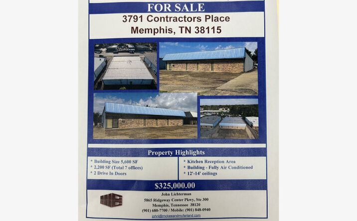 Pictures of Industrial property located at 3791 Contractors Pl, Memphis, TN 38115 for sales - image #1