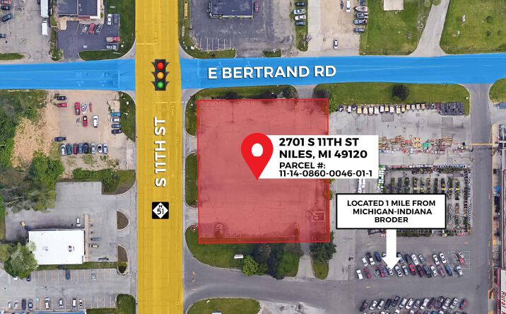 Pictures of Land, Retail property located at 2701 S 11th St, Niles, MI 49120 for sales - image #1