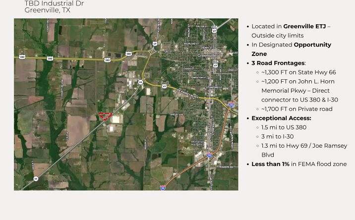 Pictures of Land property located at TBD Industrial Dr, Greenville, TX 75402 for sales - image #1