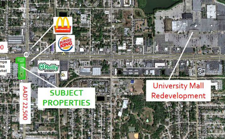 Pictures of Land property located at 751 & 753 E. Fowler Avenue & 11616 N Nebraska Ave, Tampa, FL 33612 for sales - image #1