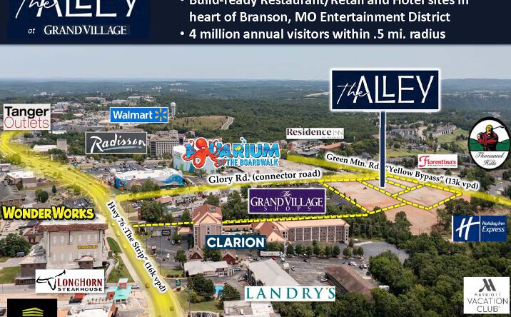 Pictures of Retail, Hospitality, Land property located at The Alley at Grand Village, Branson, MO 65616 for sales - image #1