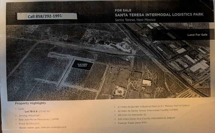 Pictures of Industrial property located at Sunset Route Avenue and Avenida Chihuahua Pacifico, Santa Teresa, NM 88008 for sales - image #1