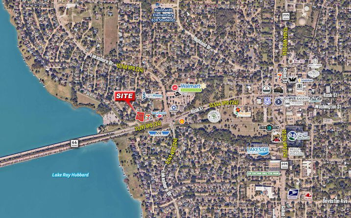 Pictures of Land property located at Nwq Of Rusk St (Tx-66) & Lakeshore Dr, Rockwall, TX 75087 for sales - image #1